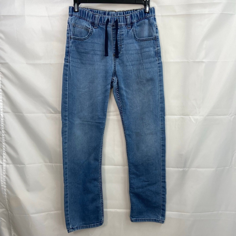 Wrangler youth unisex pull on light wash blue denim drawstring jeans pants 12